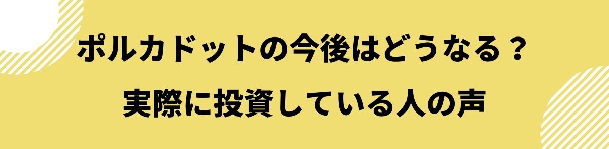 ポルカドット_今後_投資している人_声