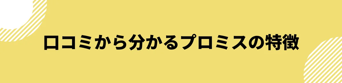 口コミから分かるプロミスの特徴