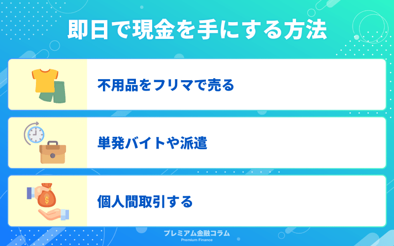 即日で現金を手にする方法