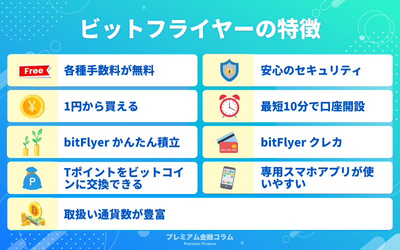 bitFlyer(ビットフライヤー)の特徴