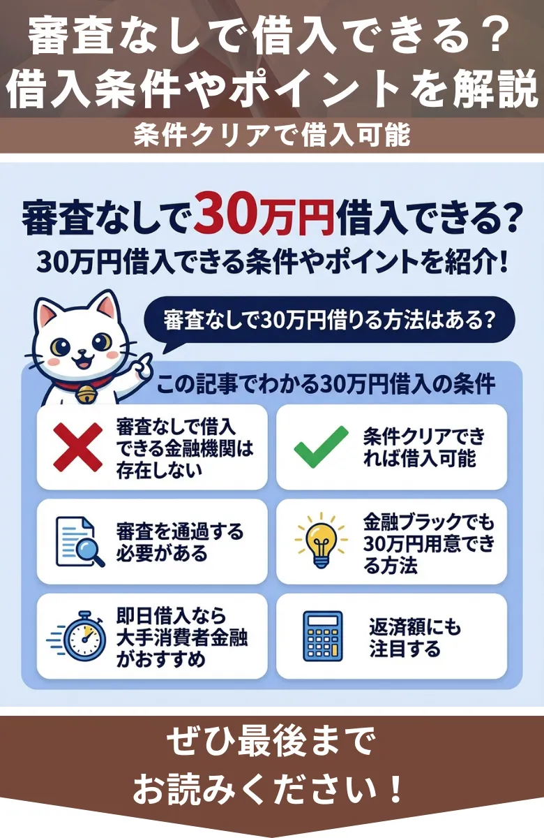 30万借りる_審査なし_概要