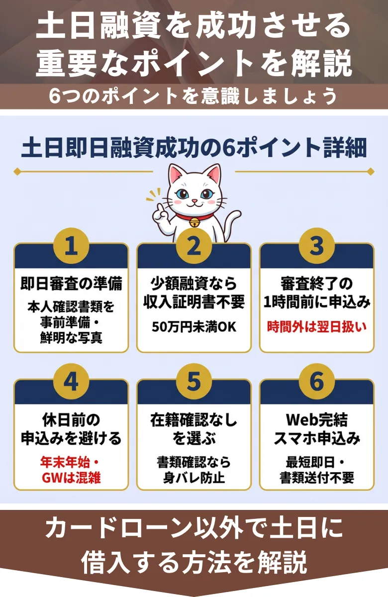 土日_即日融資_審査のポイント