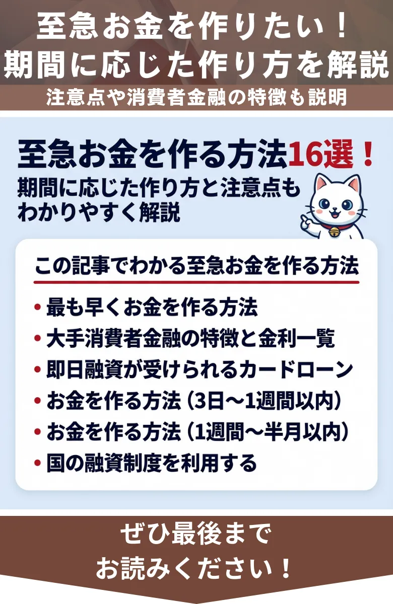 至急お金を作る方法_概要