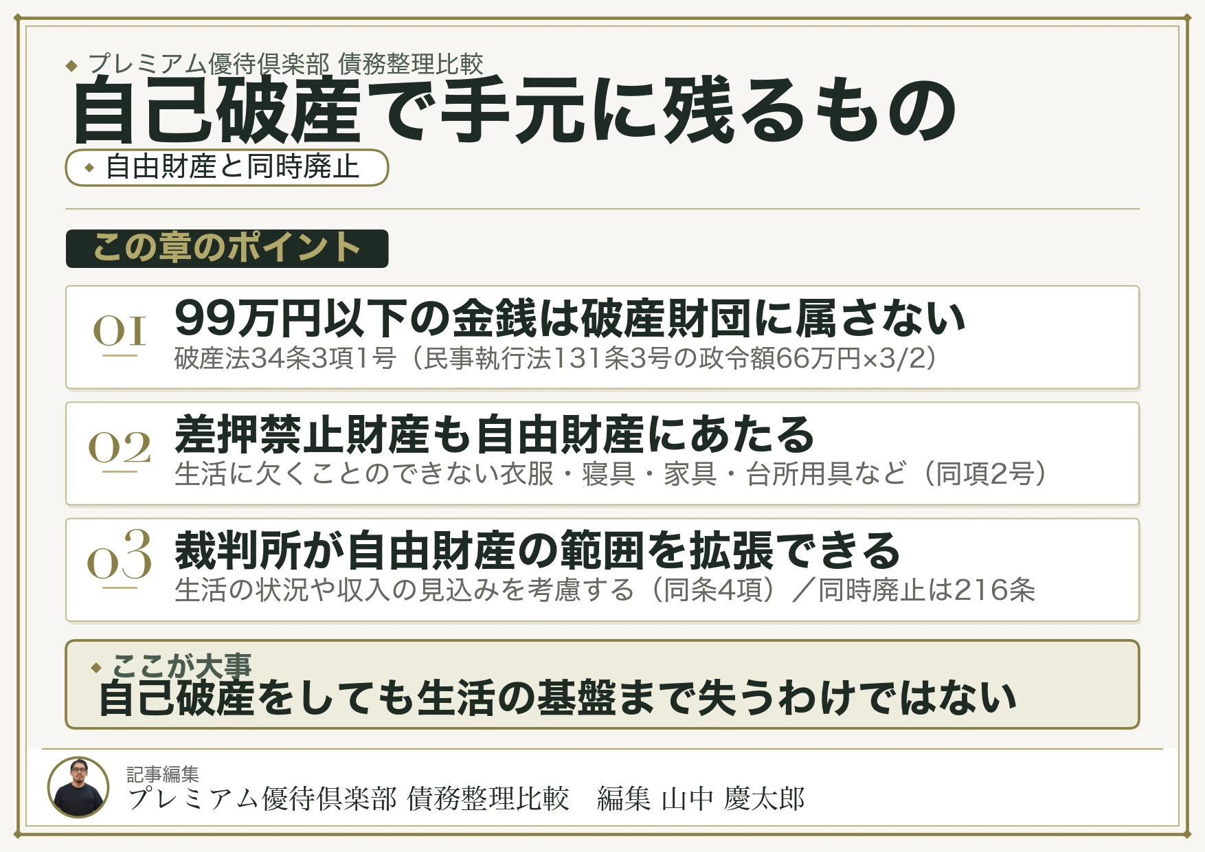 自己破産で手元に残るもの