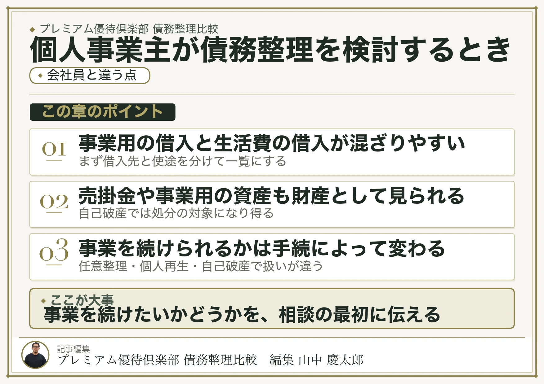 個人事業主が債務整理を検討するとき