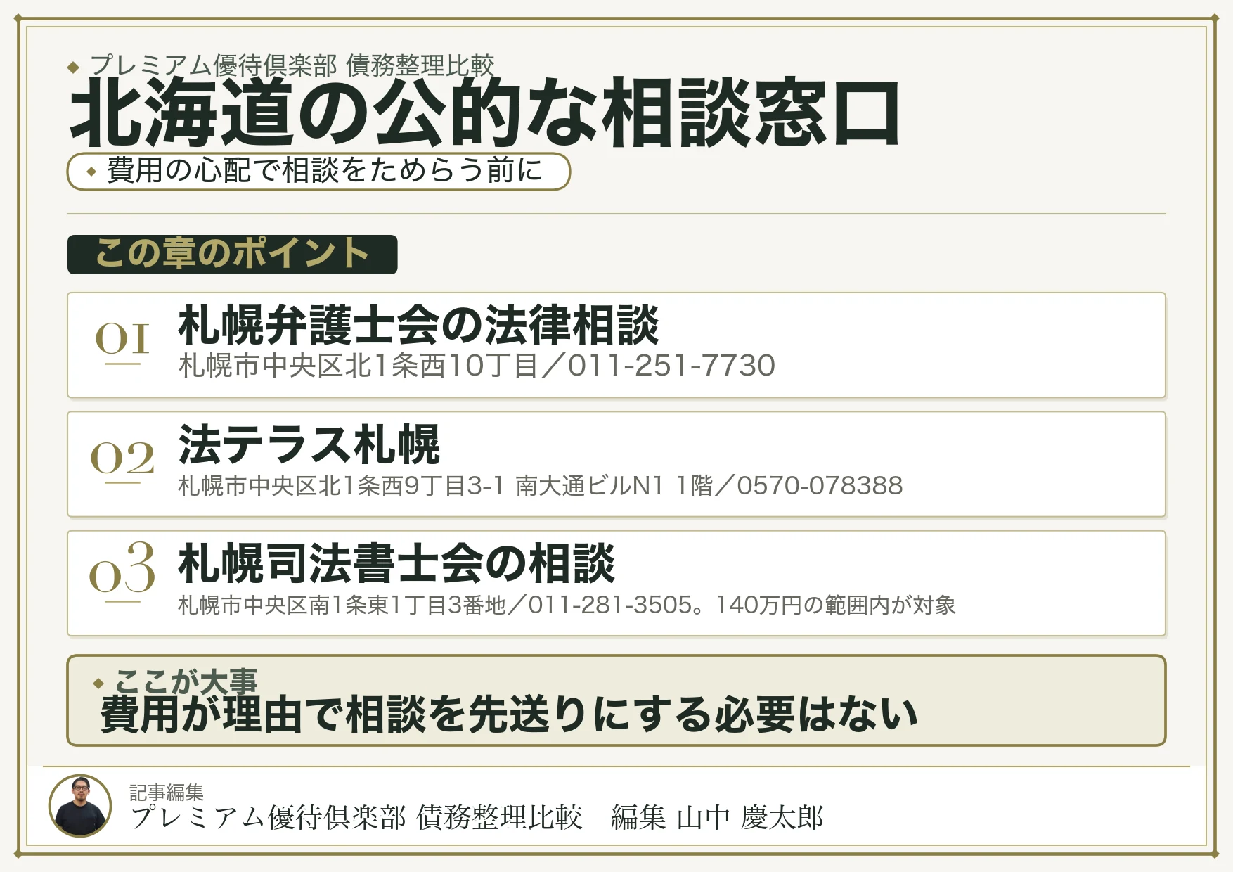 北海道の公的な相談窓口