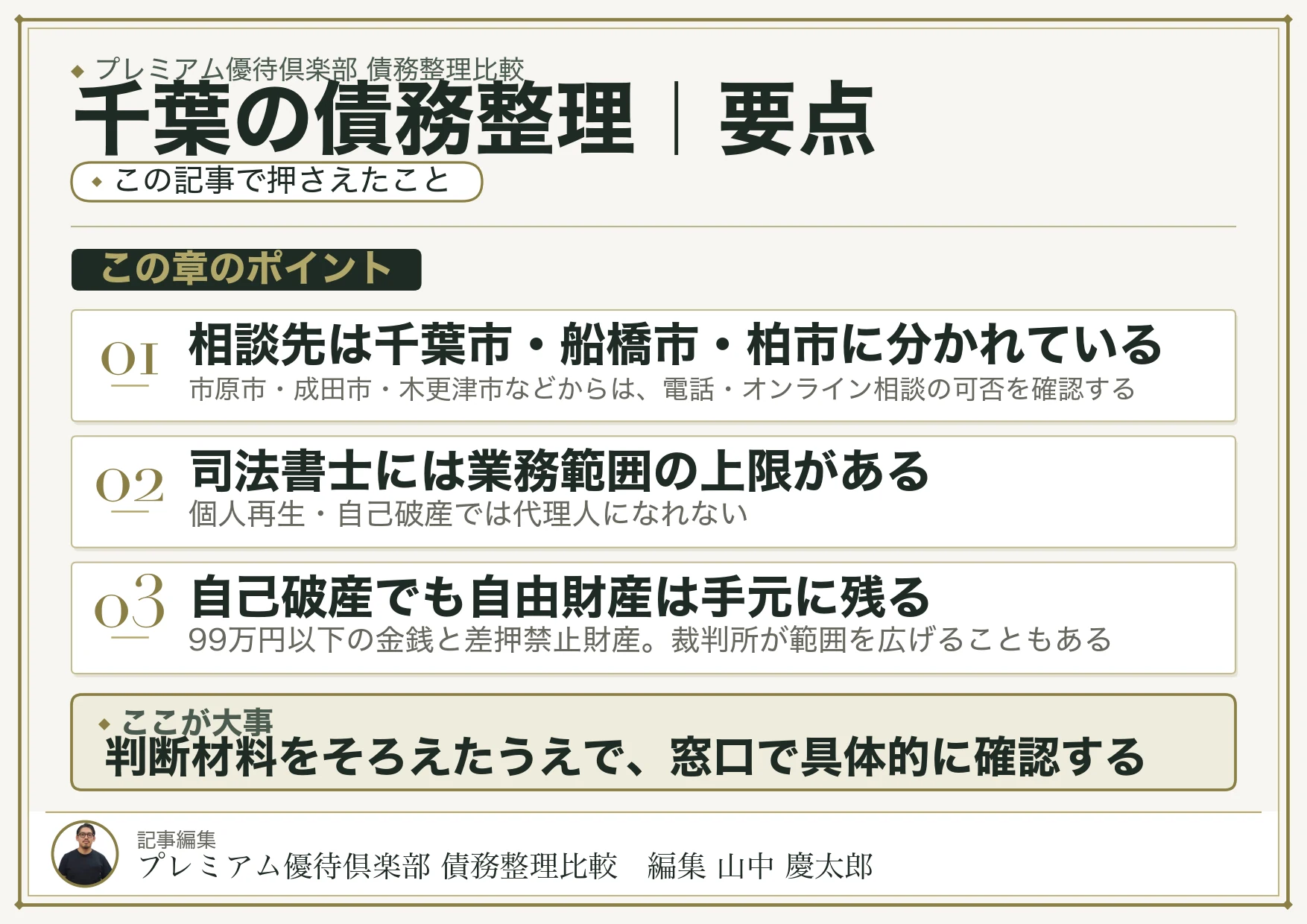 千葉の債務整理|要点