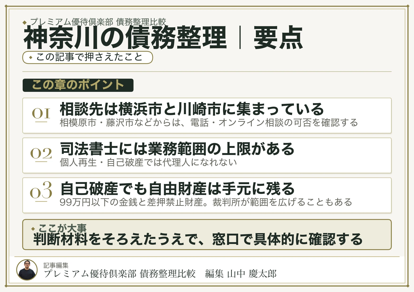 神奈川の債務整理|要点