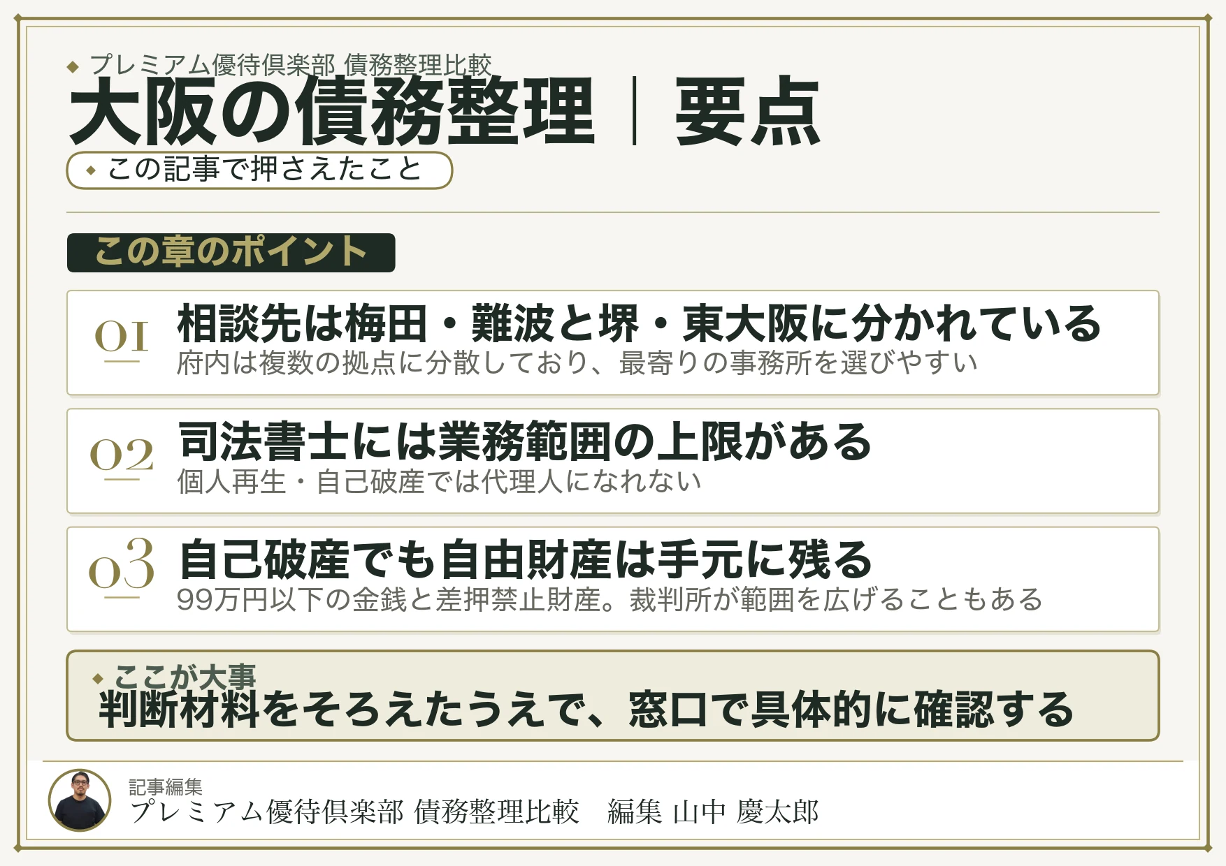 大阪の債務整理｜要点