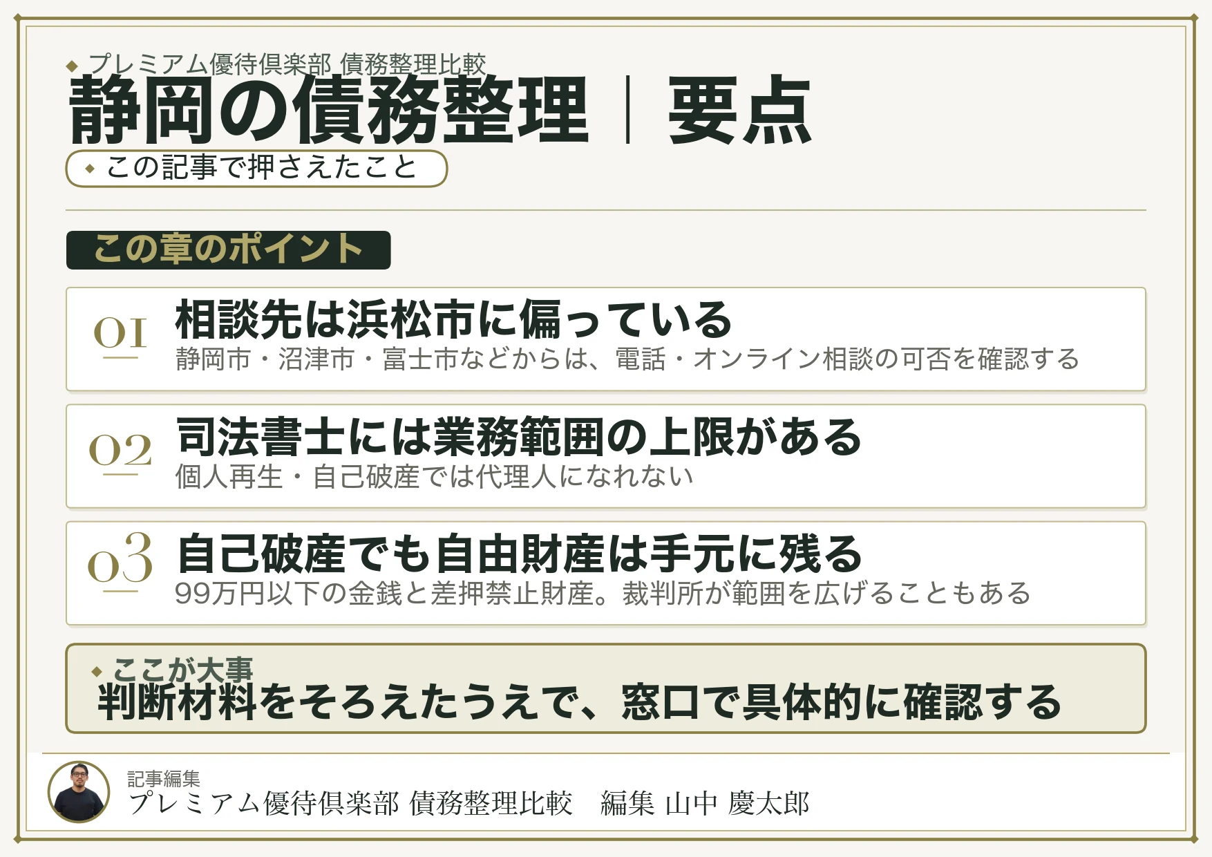 静岡の債務整理|要点
