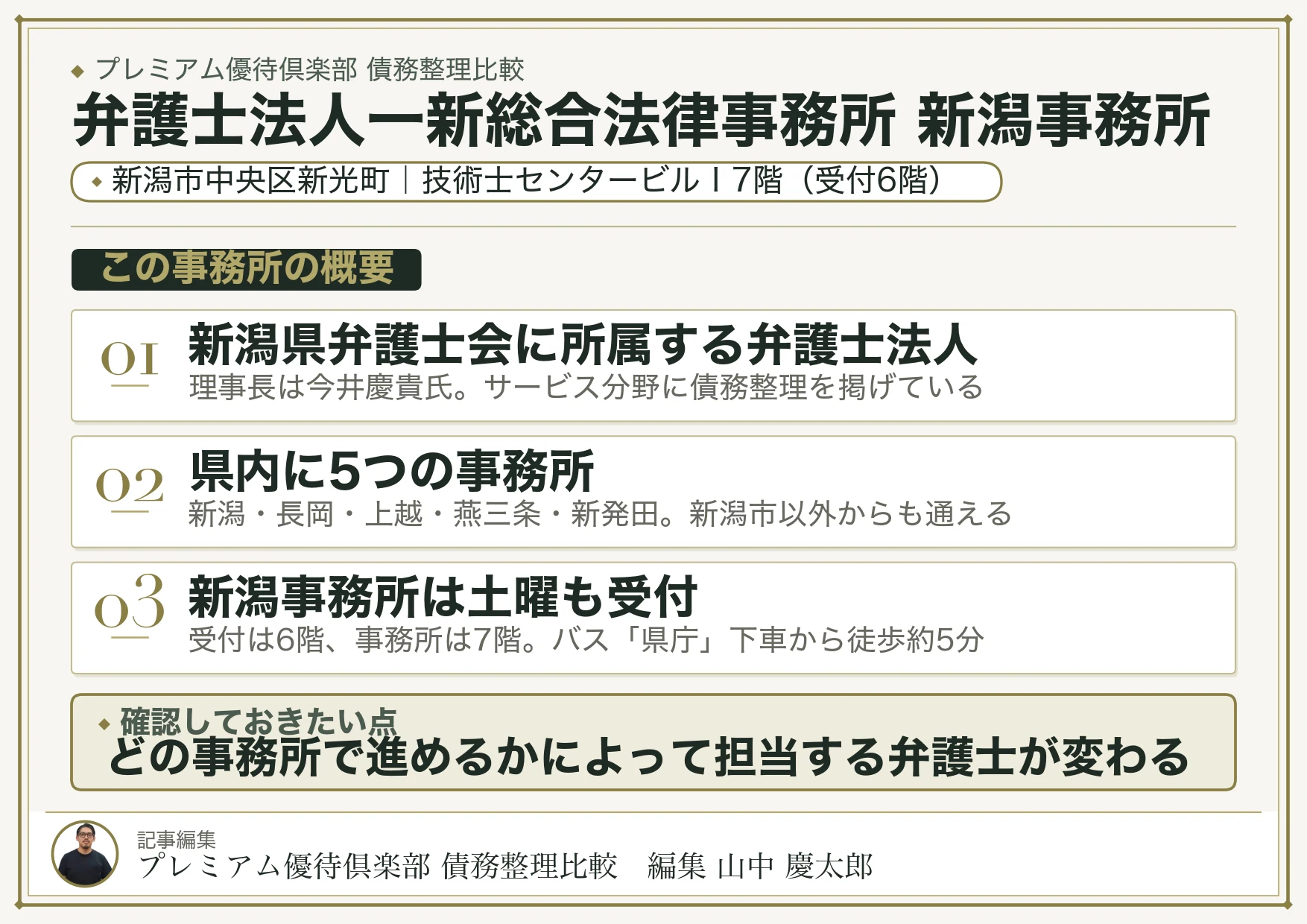 弁護士法人一新総合法律事務所 新潟事務所