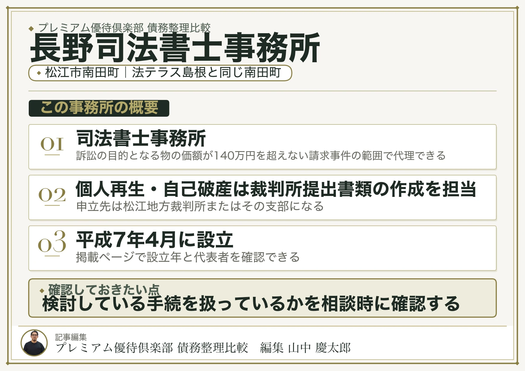 長野司法書士事務所|松江市南田町