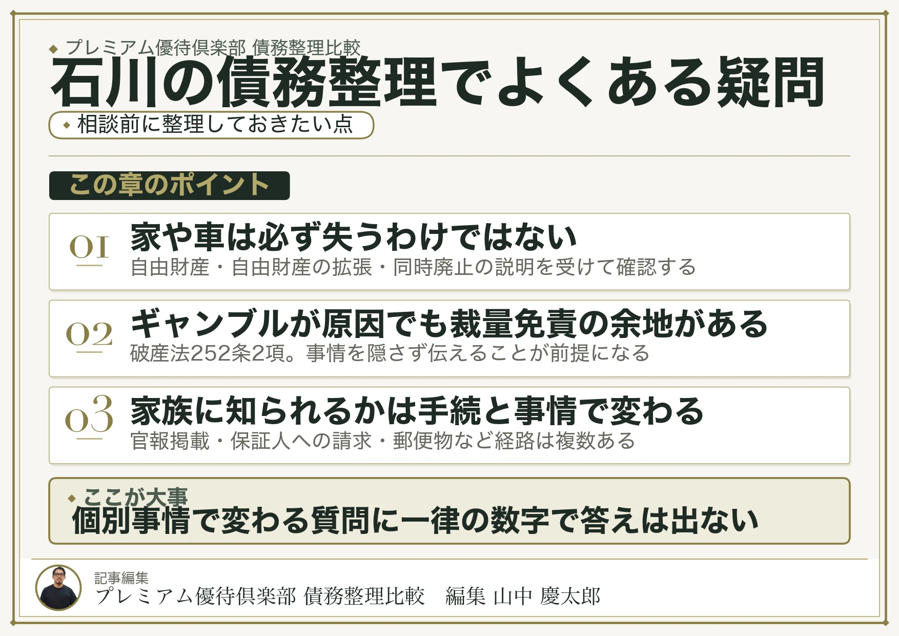 石川の債務整理でよくある疑問