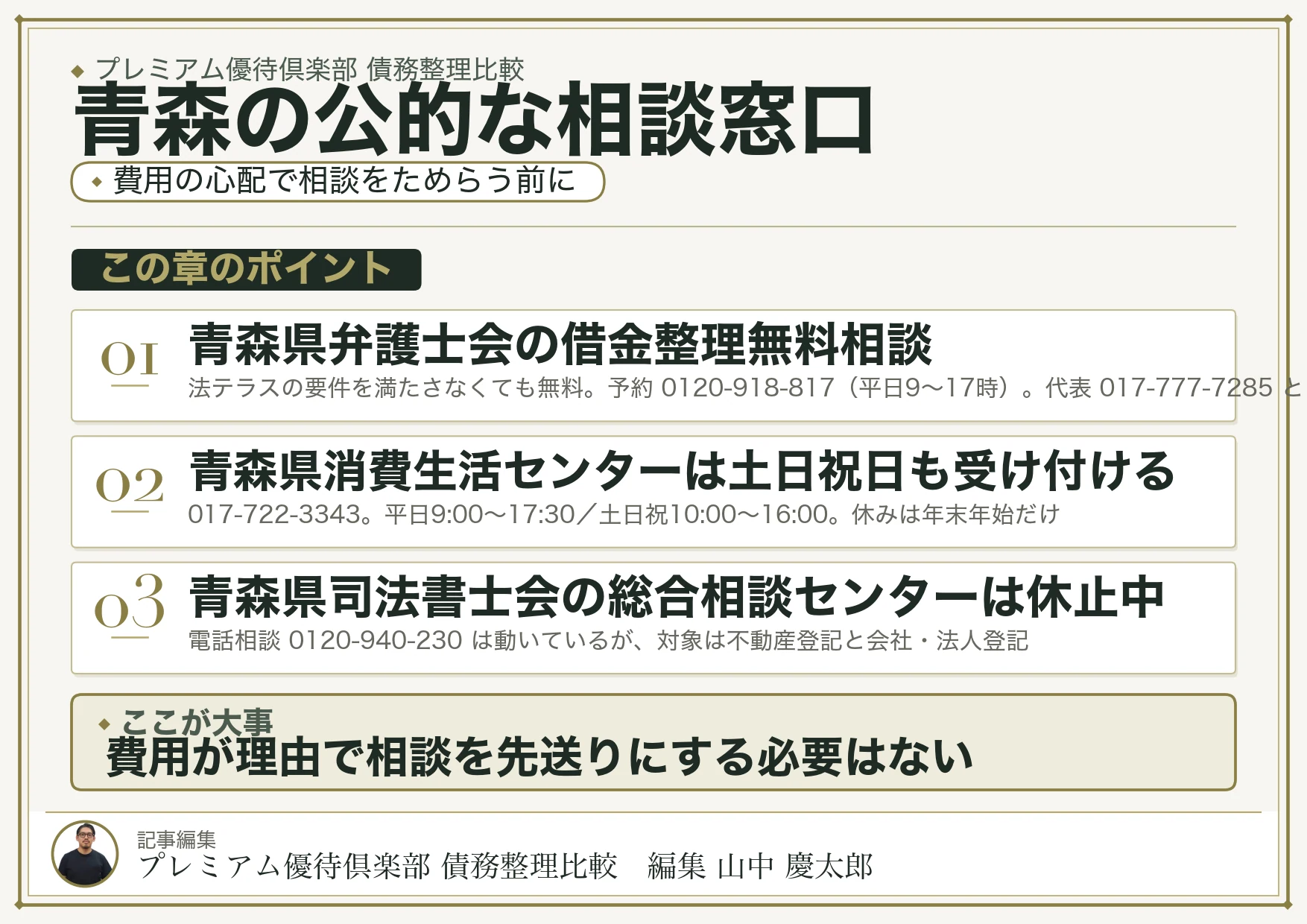 青森で債務整理を相談できる公的窓口
