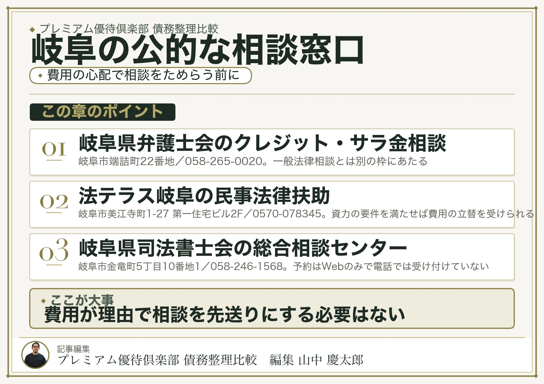 岐阜で債務整理を相談できる公的窓口