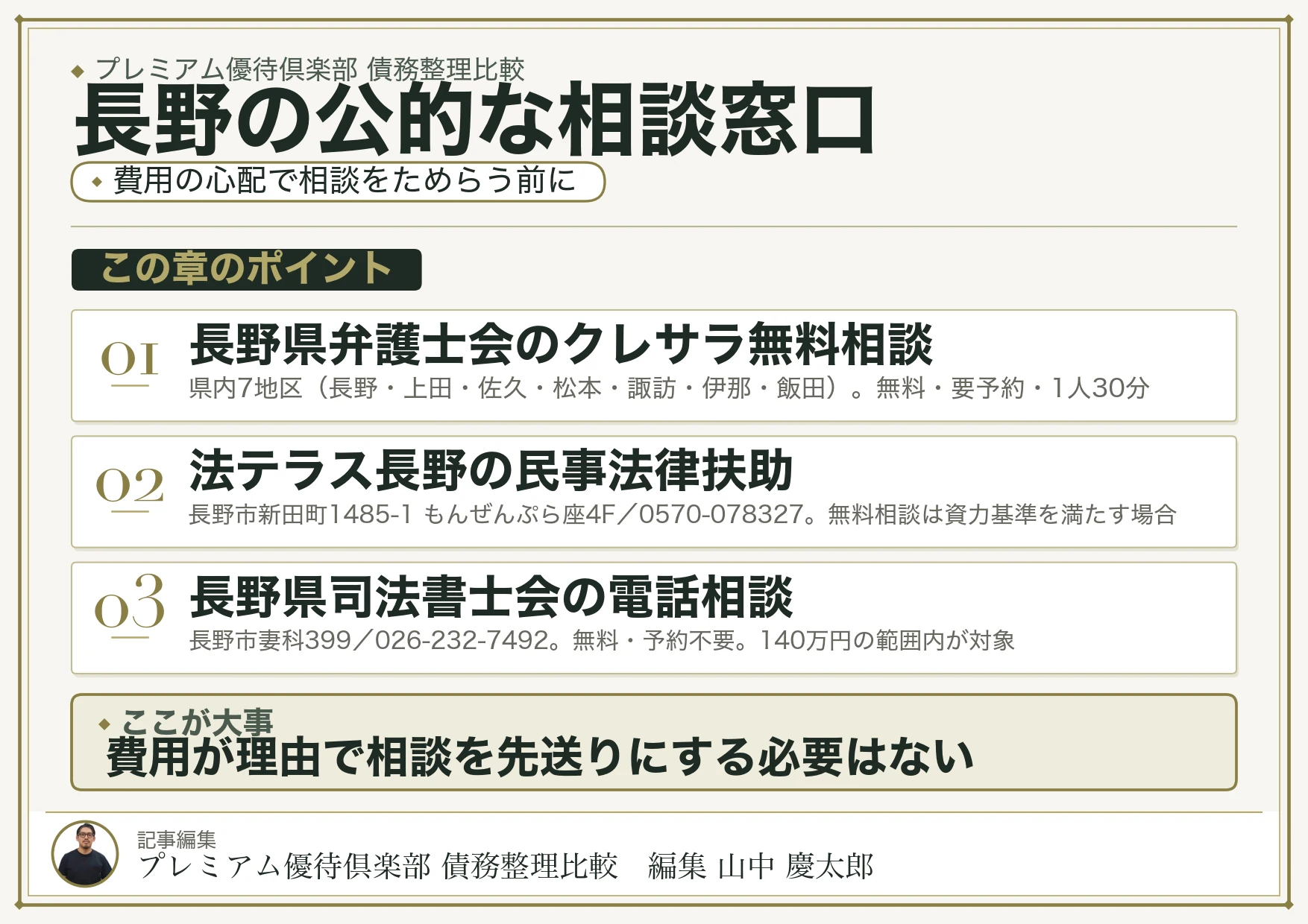 長野の公的な相談窓口
