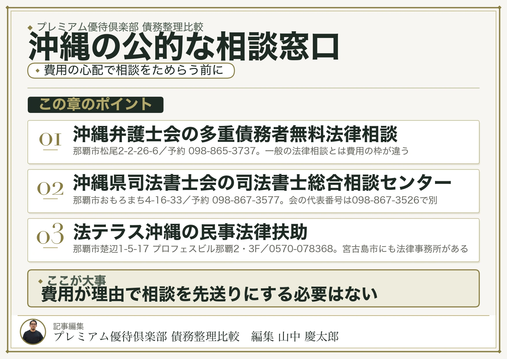 沖縄で債務整理を相談できる公的窓口