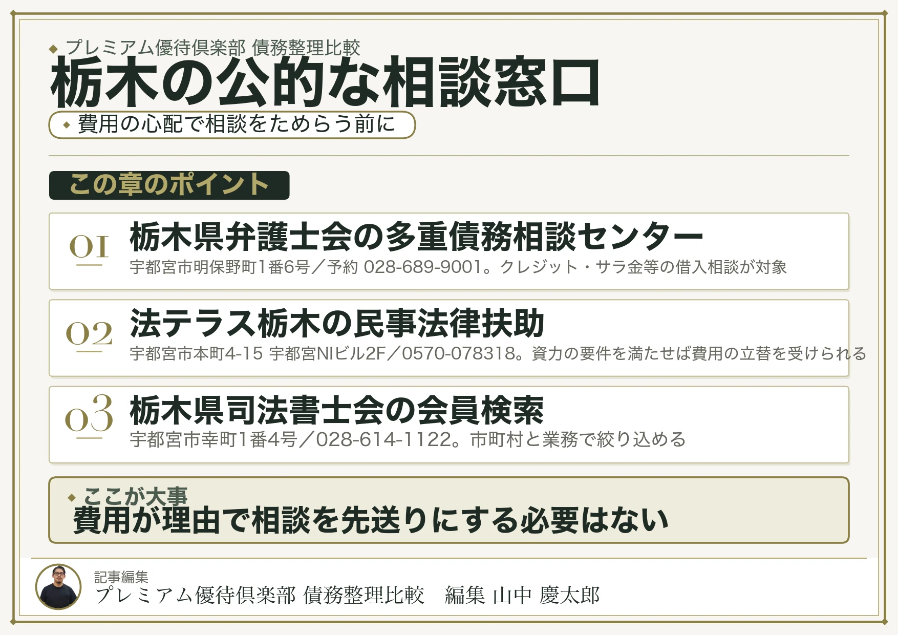 栃木で債務整理を相談できる公的窓口