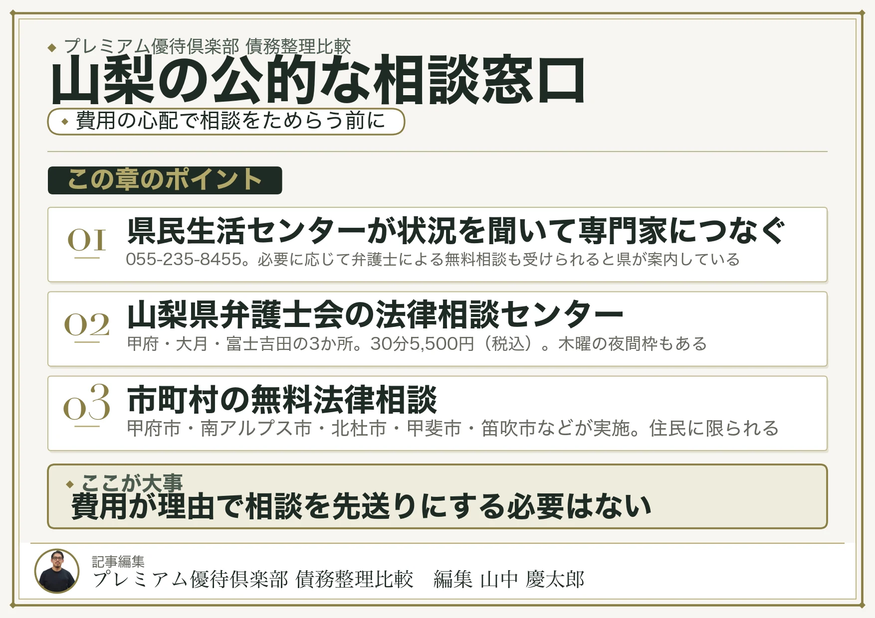 山梨の公的な相談窓口
