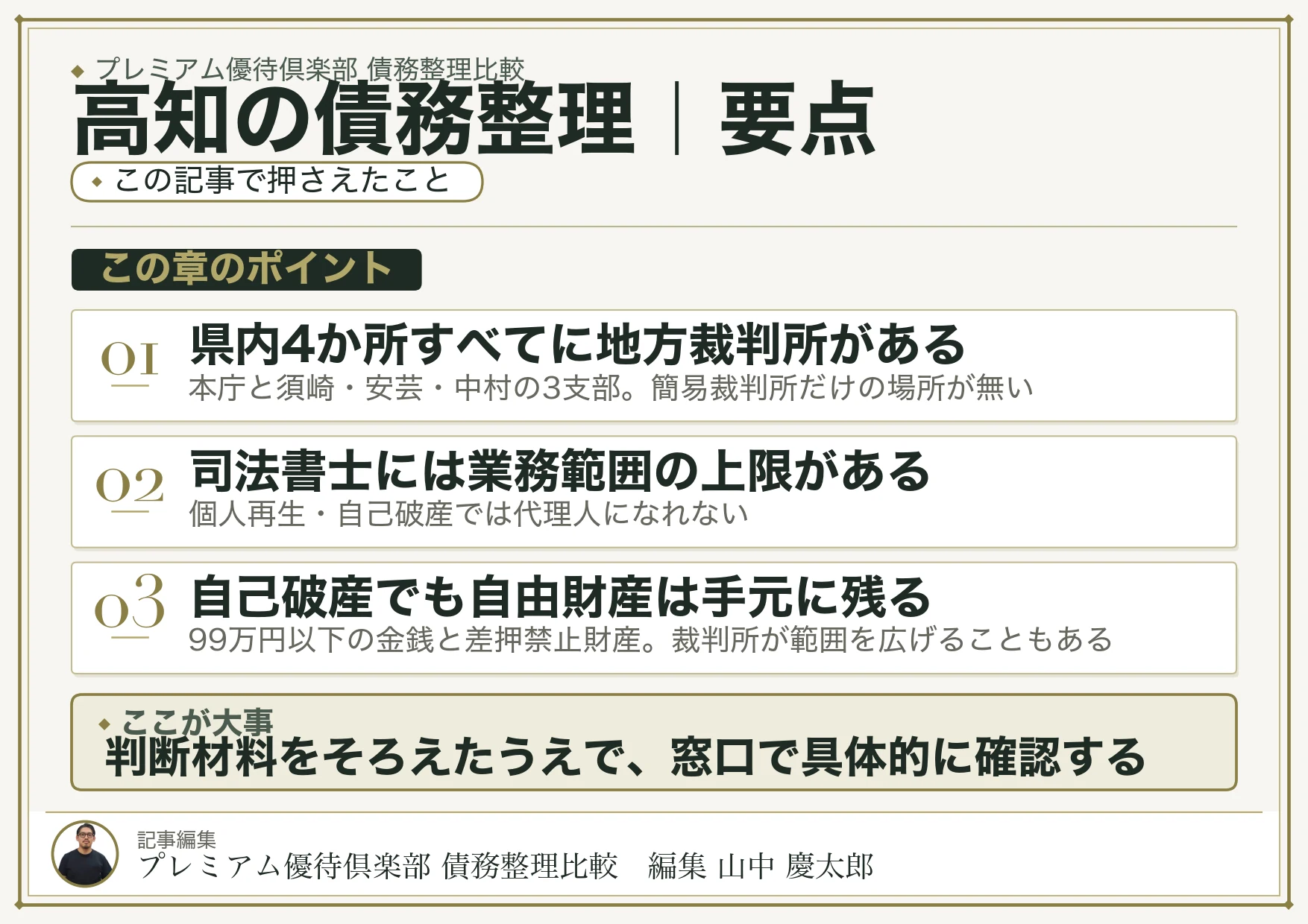高知の債務整理|要点
