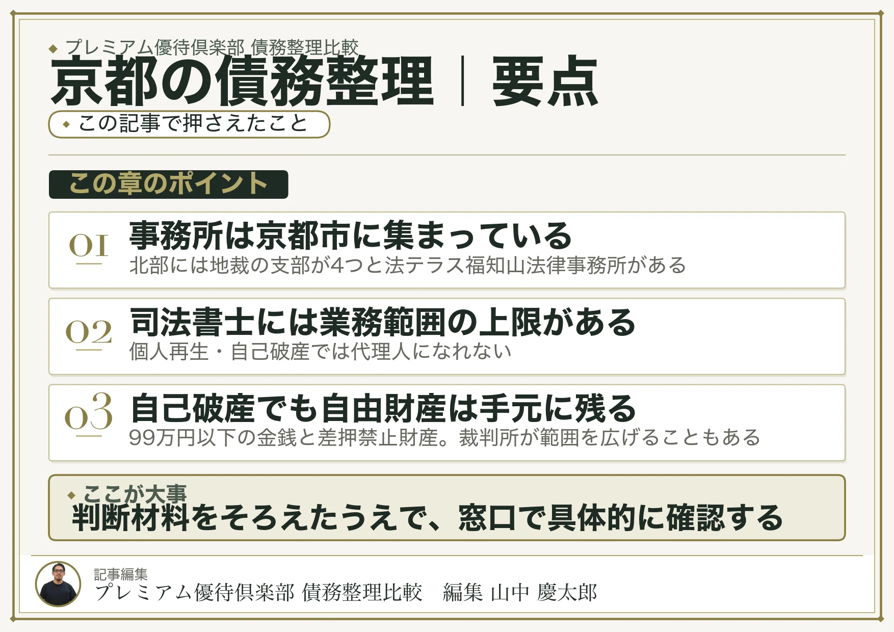 京都の債務整理｜要点