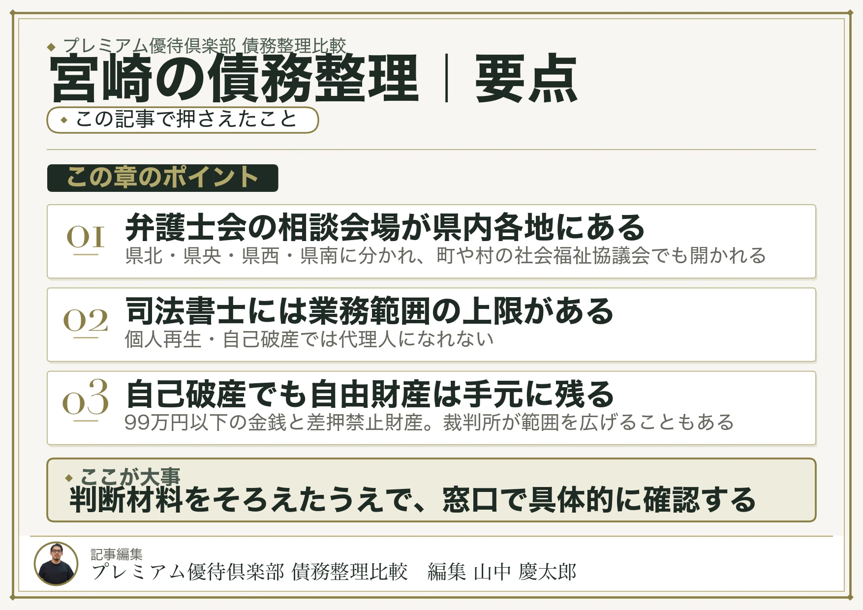宮崎の債務整理|要点