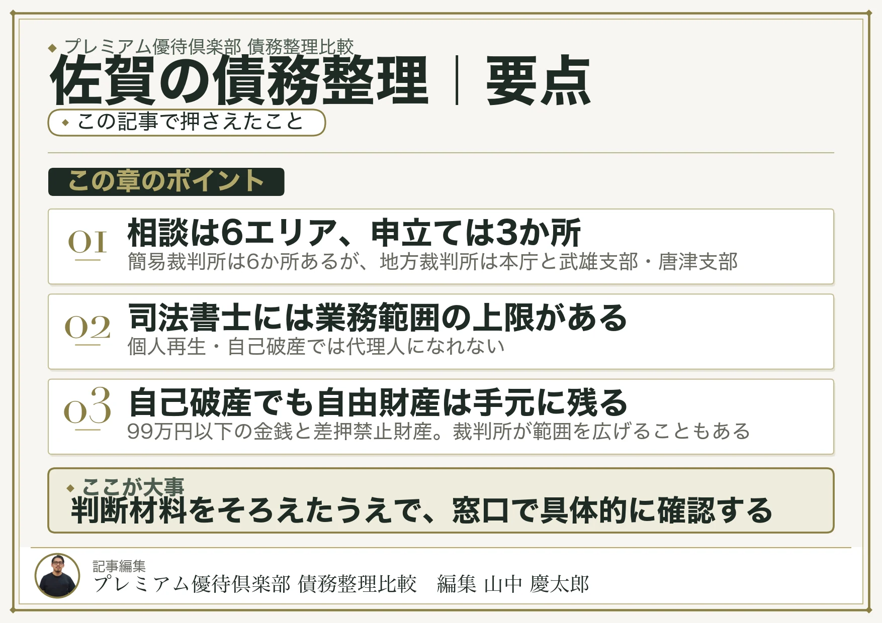 佐賀の債務整理|要点