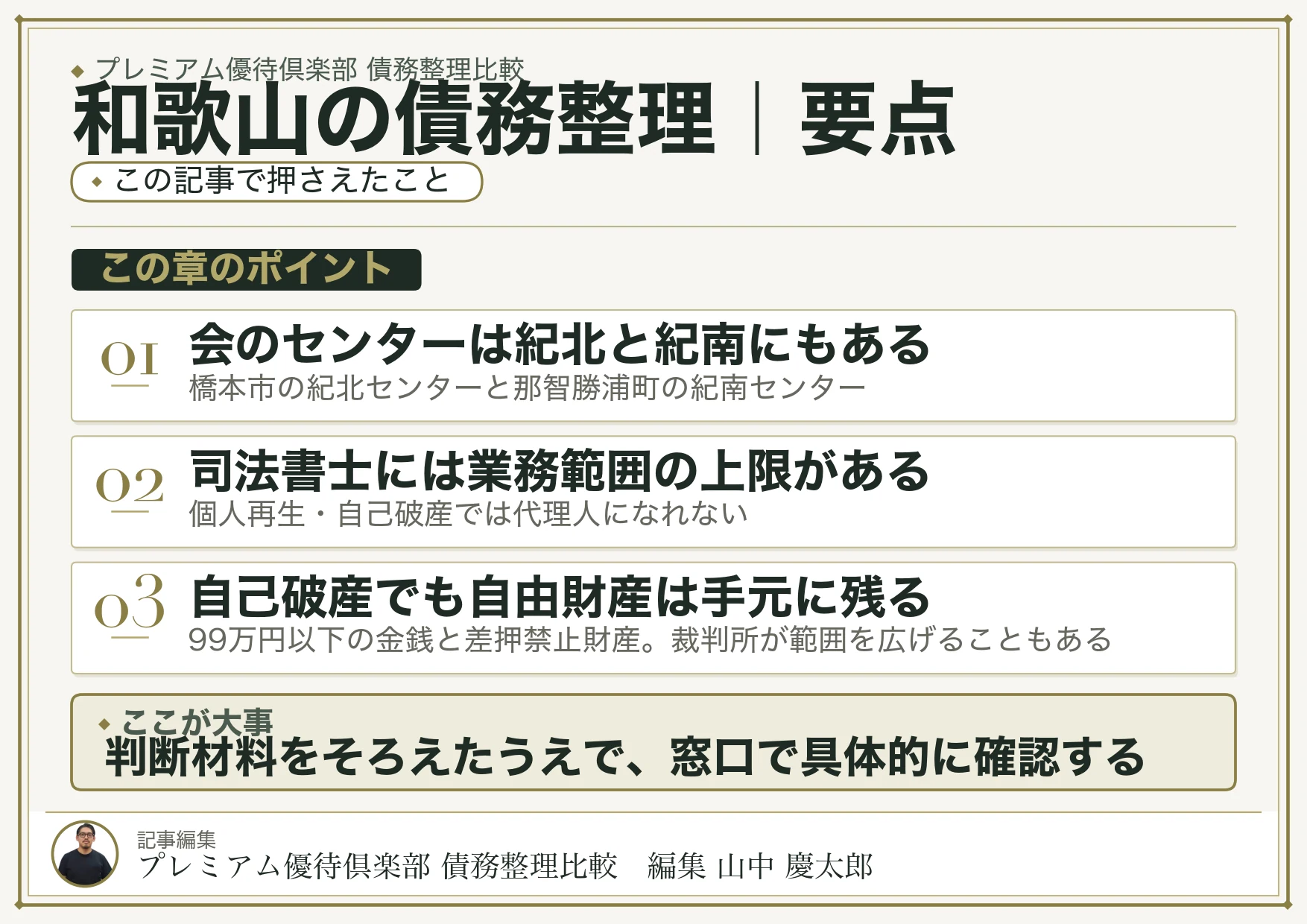 和歌山の債務整理|要点