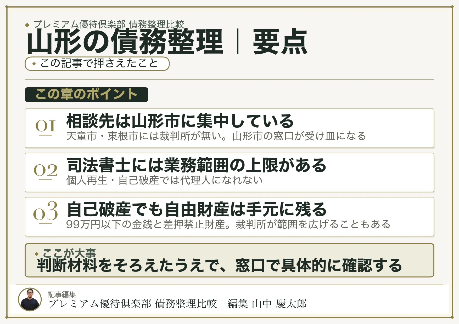 山形の債務整理｜要点