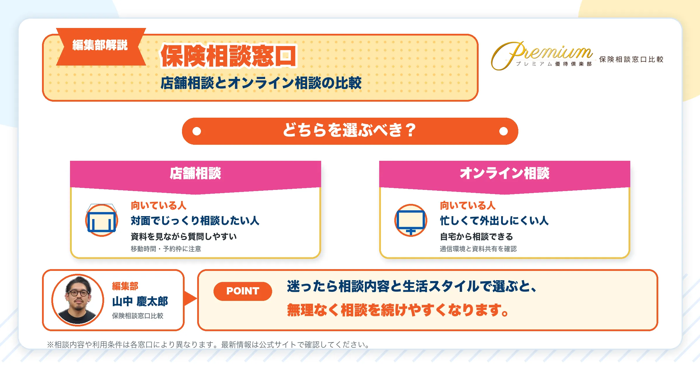 保険相談窓口は店舗とオンラインどっちがおすすめか比較