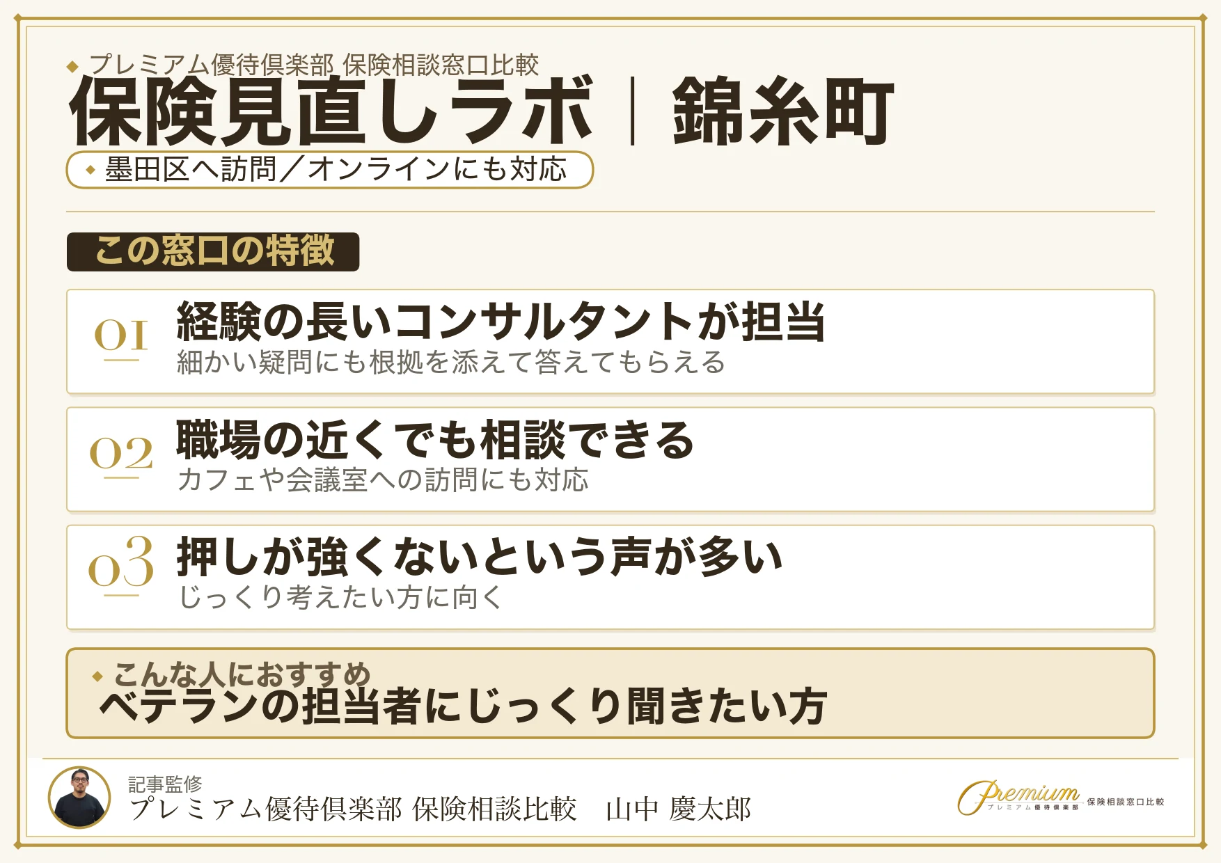 保険見直しラボの特徴｜錦糸町で訪問相談に対応