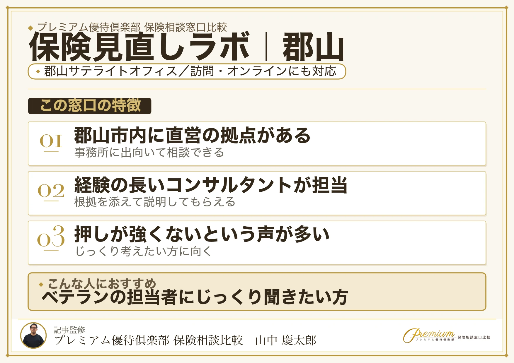 保険見直しラボの特徴｜郡山サテライトオフィスがあります