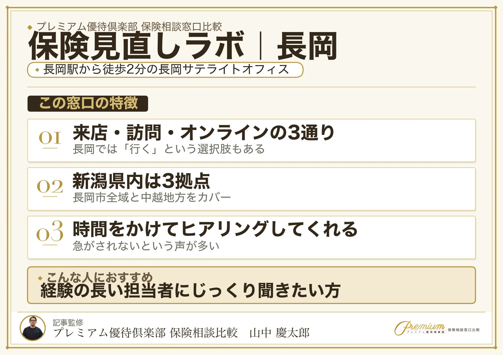 保険見直しラボの特徴｜長岡では長岡サテライトオフィス