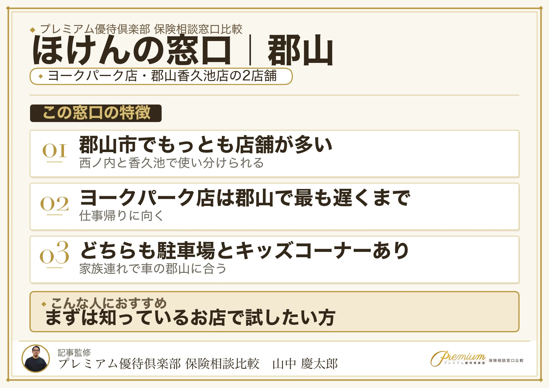 ほけんの窓口の特徴｜郡山には2店舗