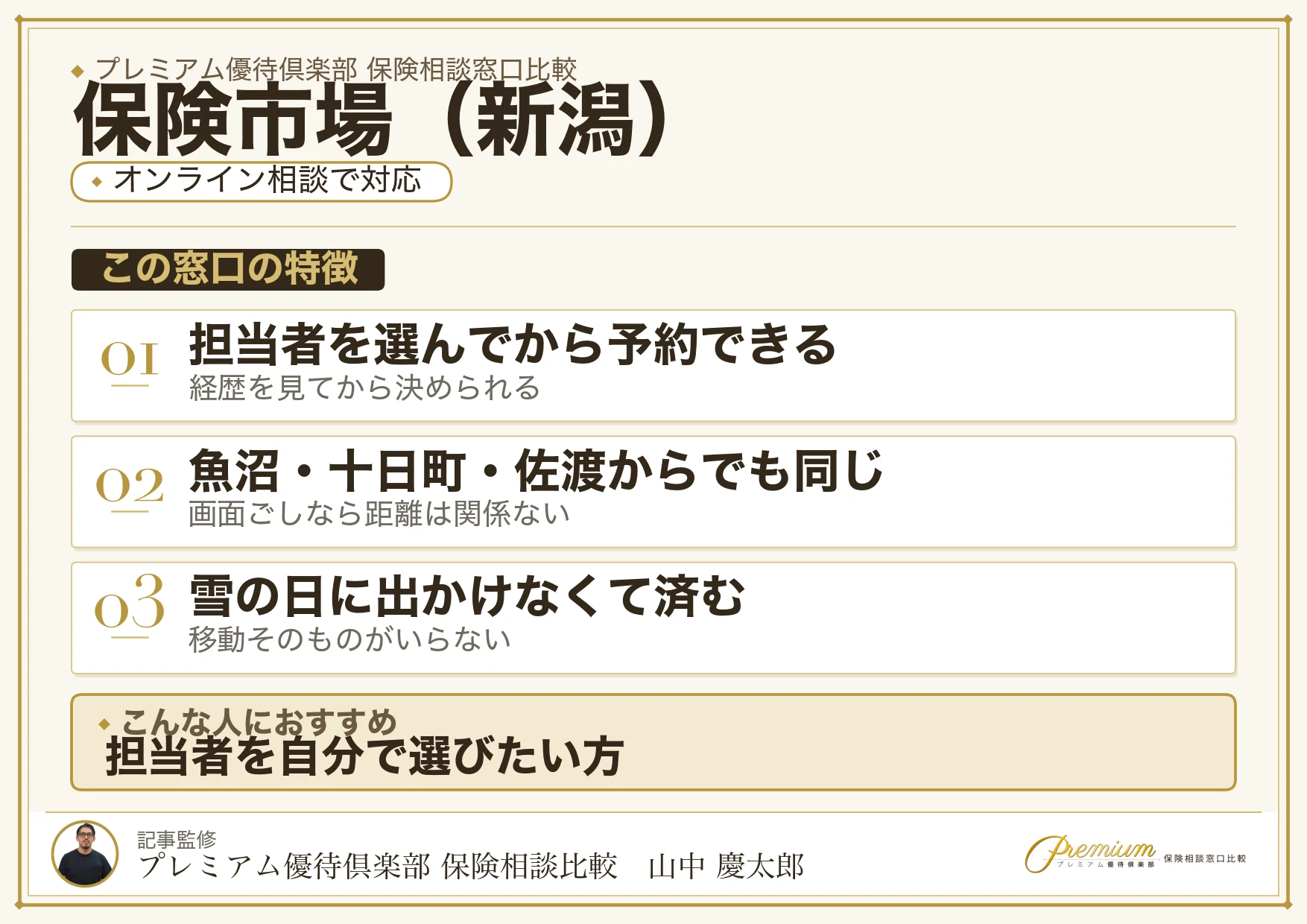 新潟の保険相談で保険市場を選ぶときの特徴
