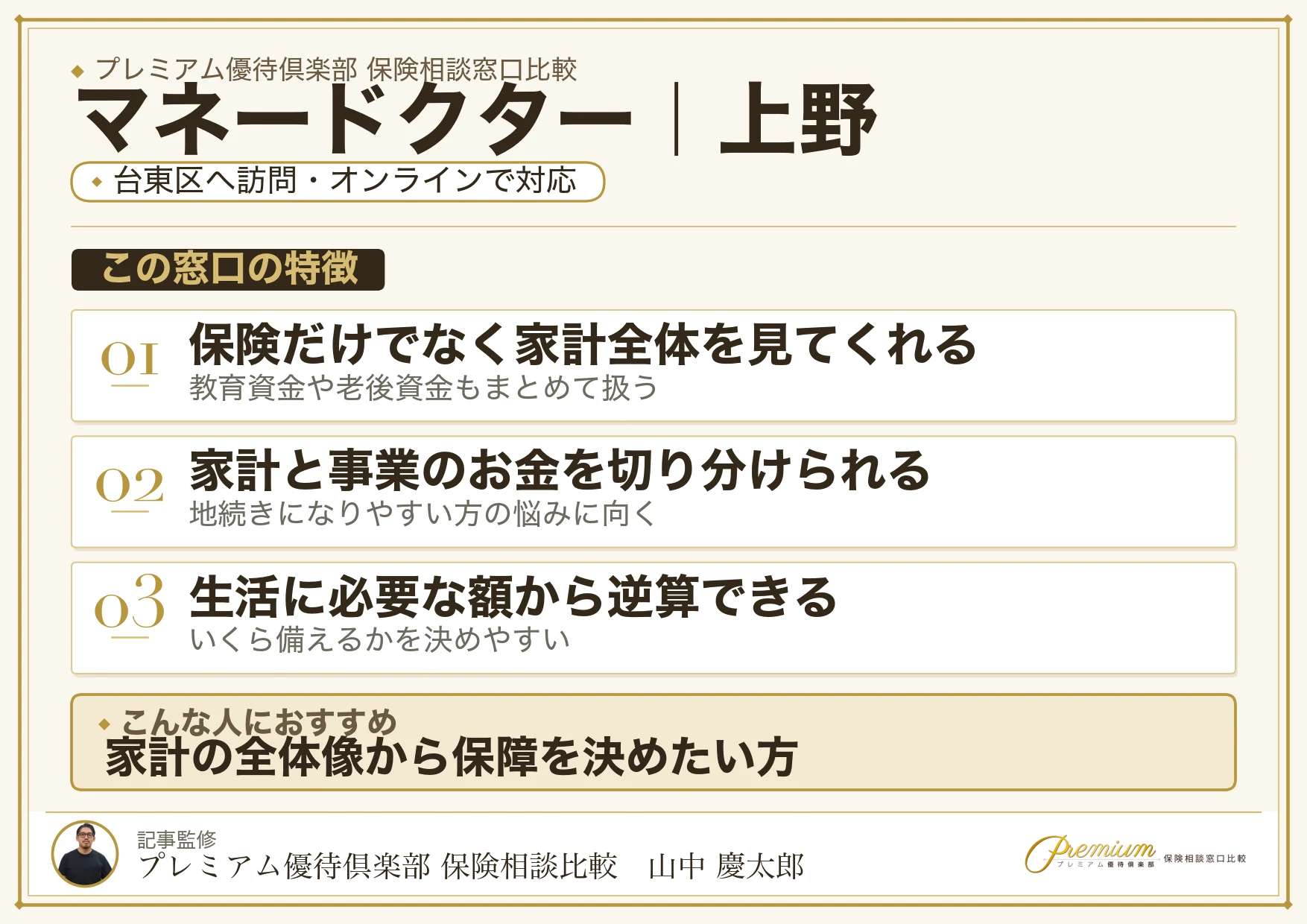 マネードクターの特徴｜上野で訪問相談に対応