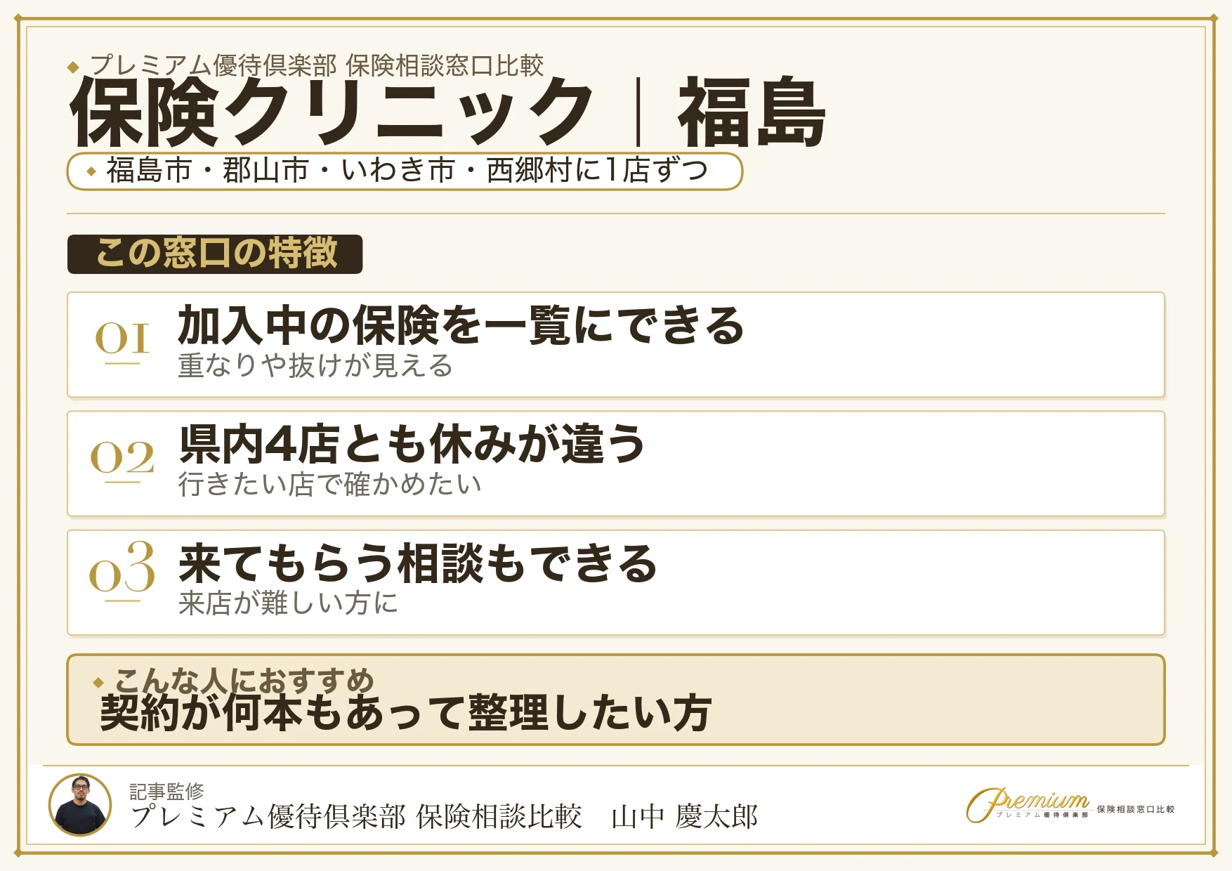 福島の保険相談窓口 保険クリニックの特徴