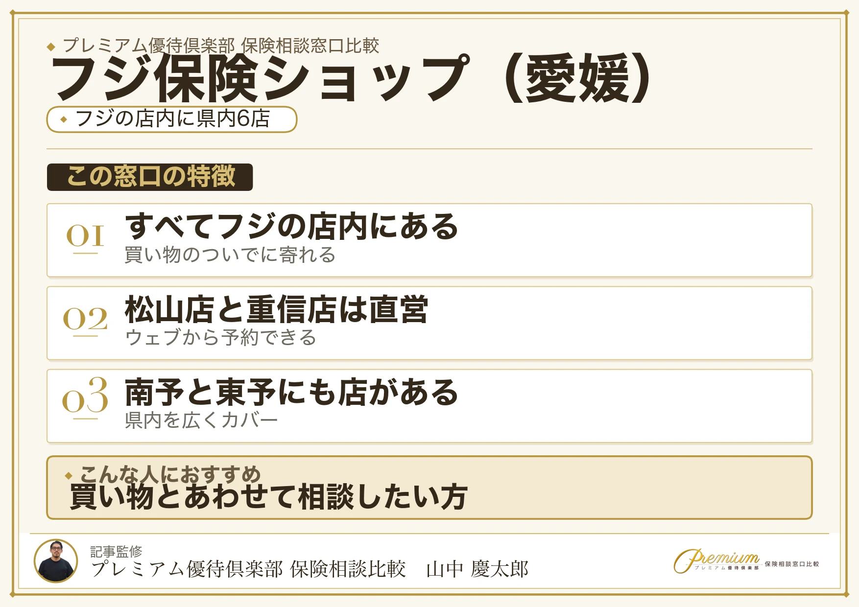 愛媛の保険相談窓口 フジ保険ショップの特徴