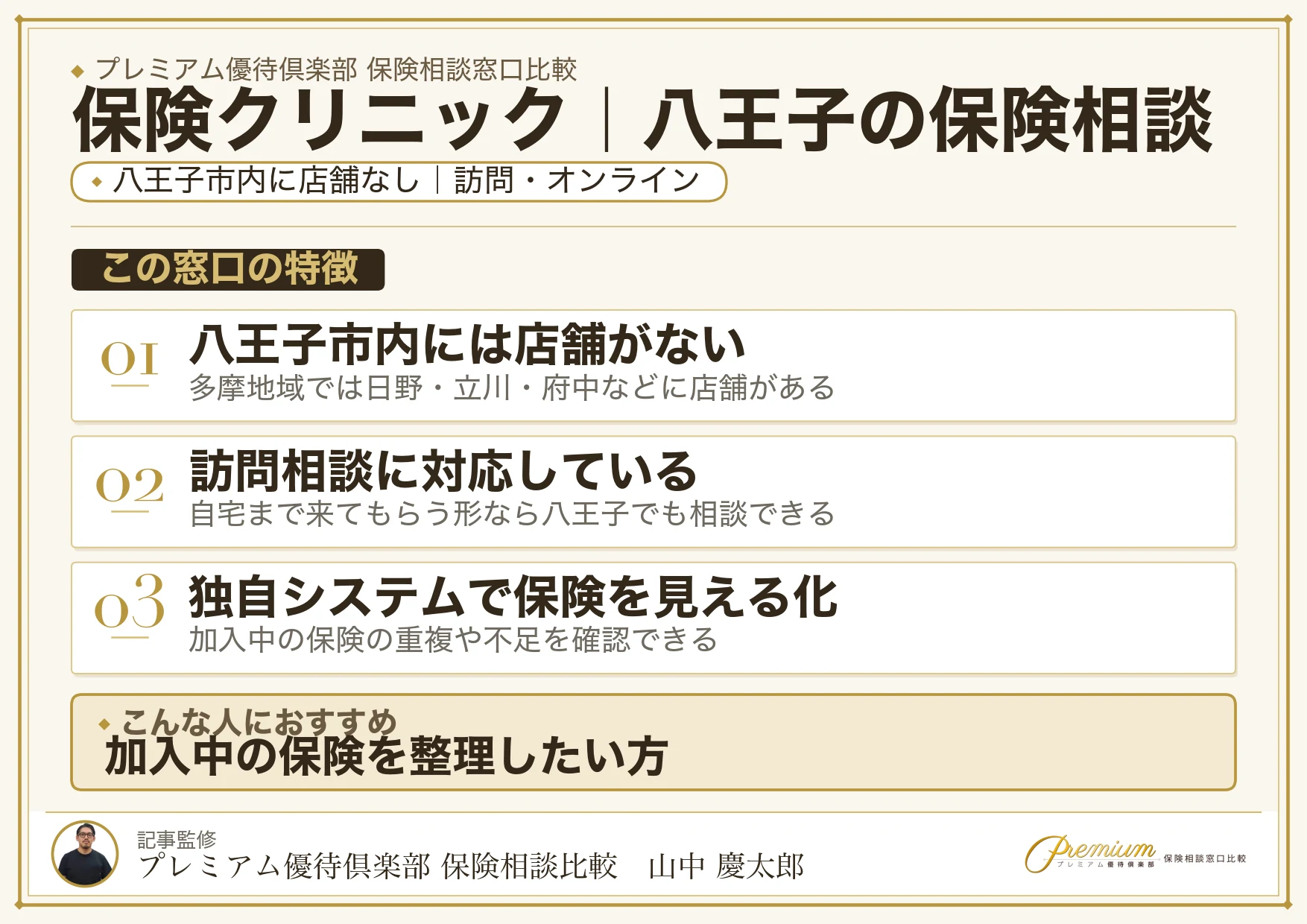 保険クリニック｜八王子の保険相談での特徴まとめ