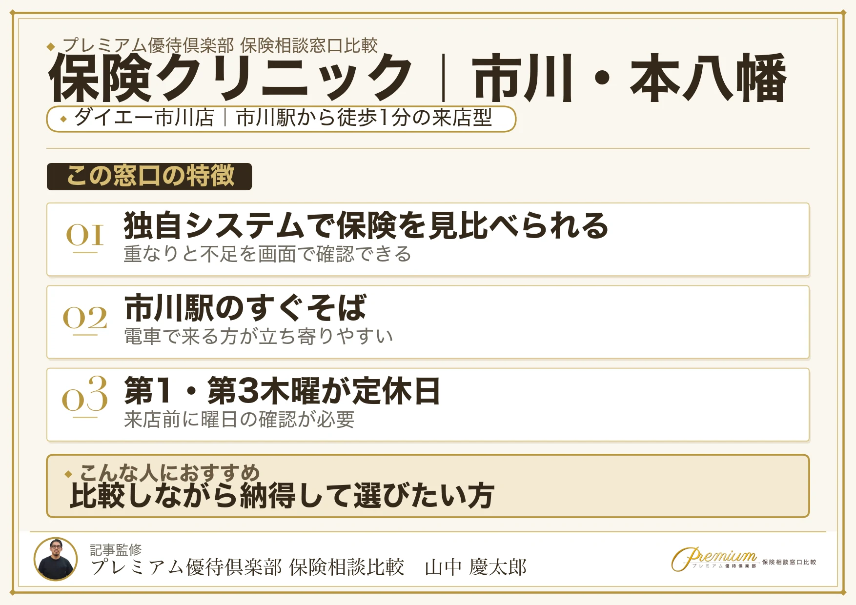 保険クリニック｜市川・本八幡の保険相談での特徴まとめ