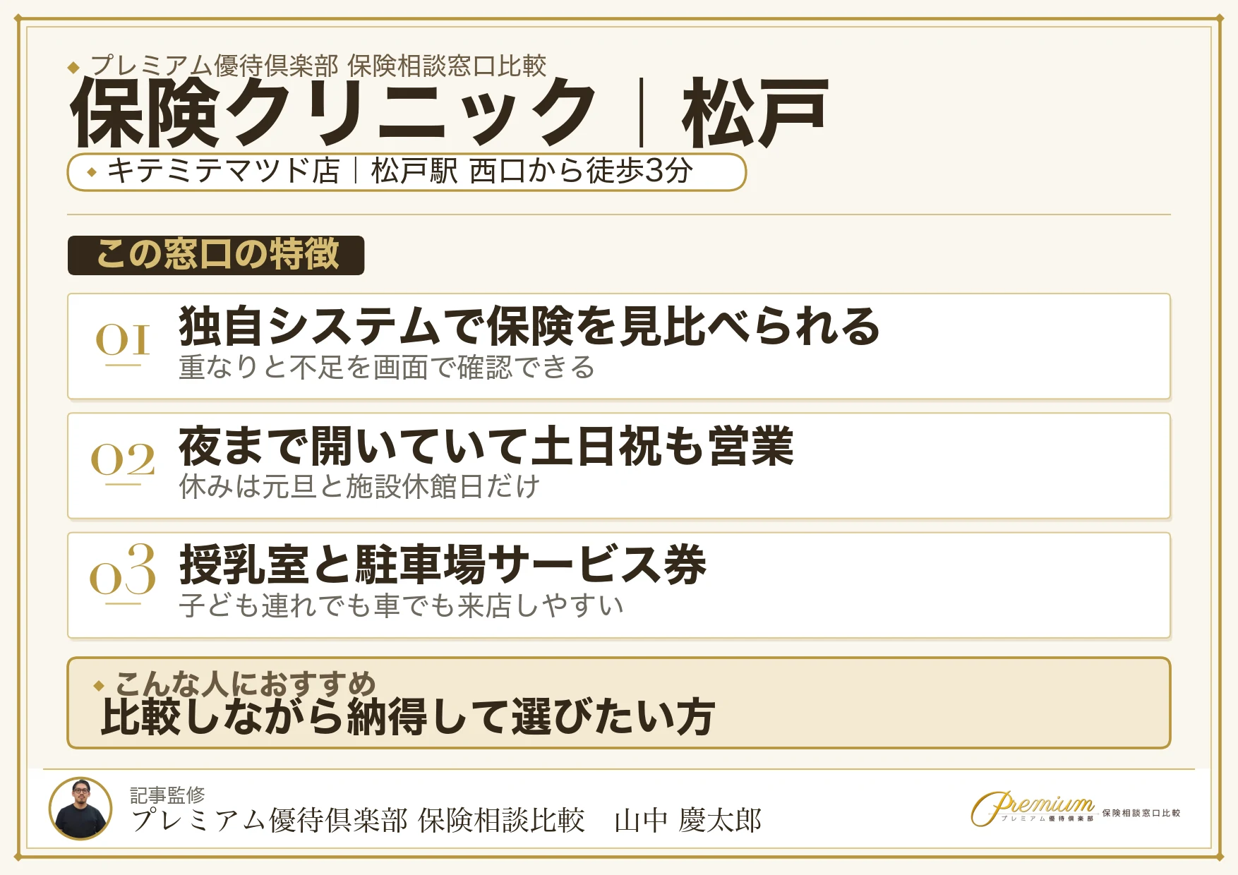 保険クリニック｜松戸の保険相談での特徴まとめ