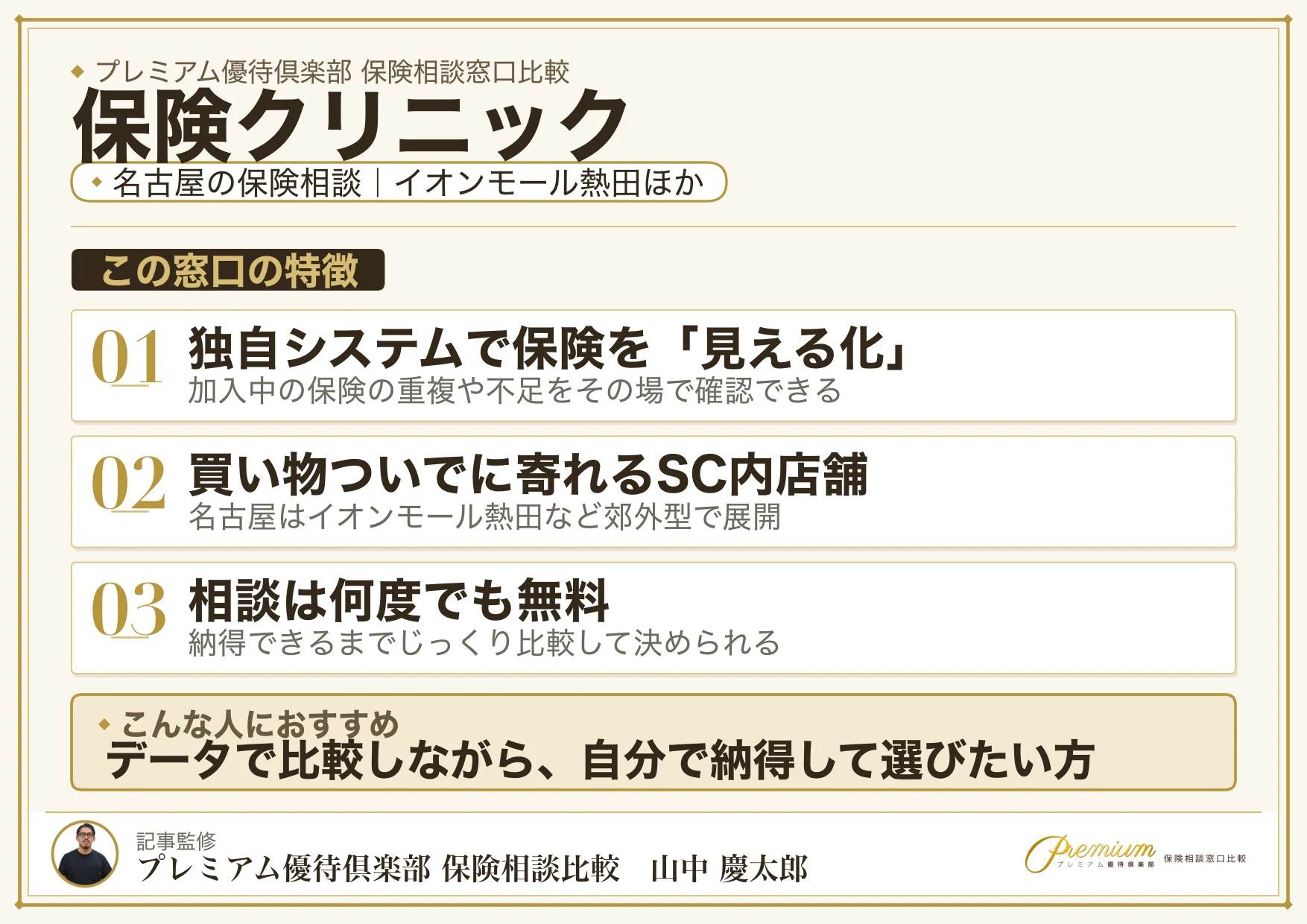 保険クリニック｜名古屋の保険相談での特徴まとめ