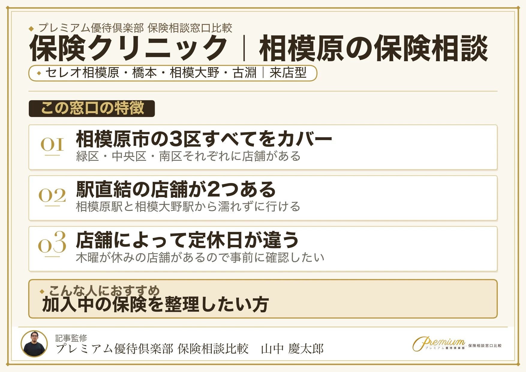 保険クリニック｜相模原の保険相談での特徴まとめ