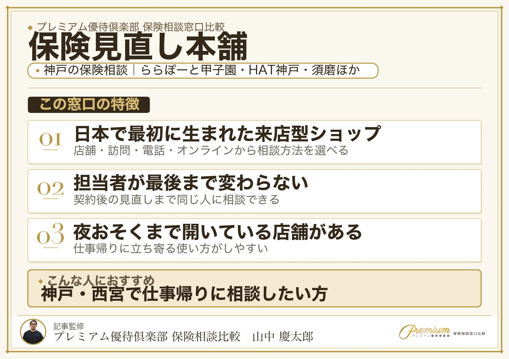 保険見直し本舗｜神戸の保険相談での特徴まとめ