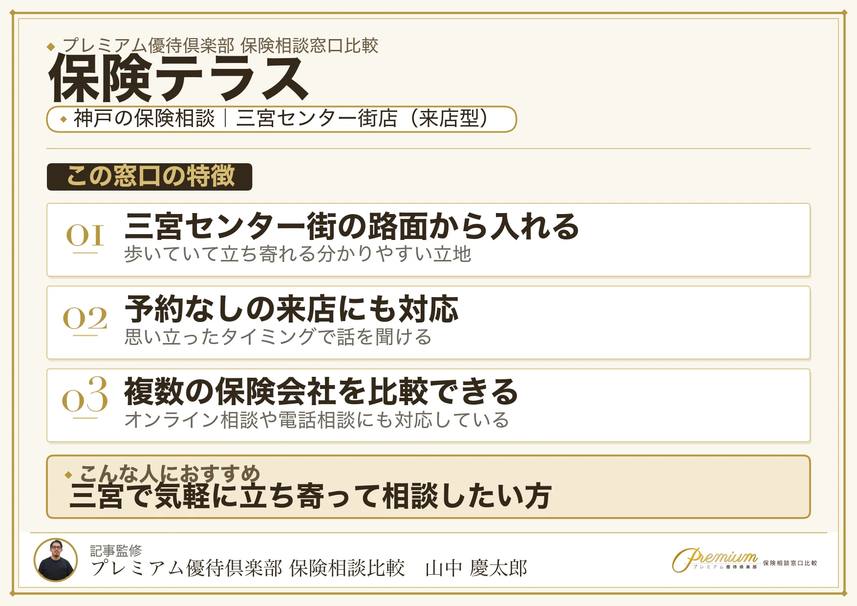 保険テラス｜神戸・三宮の保険相談での特徴まとめ