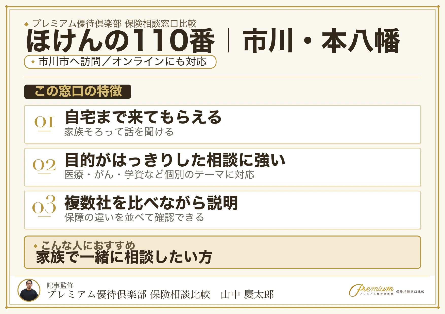 ほけんの110番｜市川・本八幡の保険相談での特徴まとめ