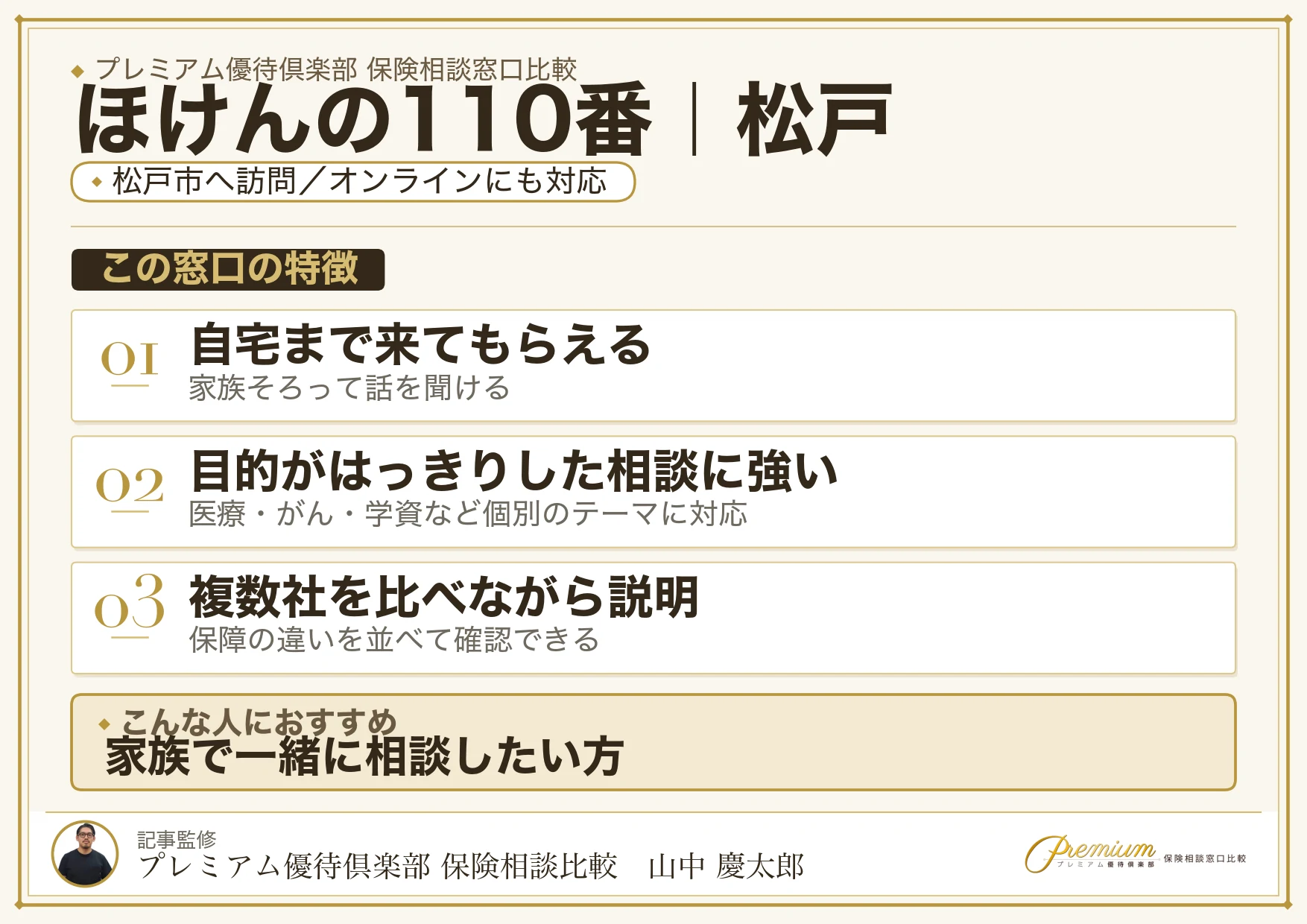 ほけんの110番｜松戸の保険相談での特徴まとめ