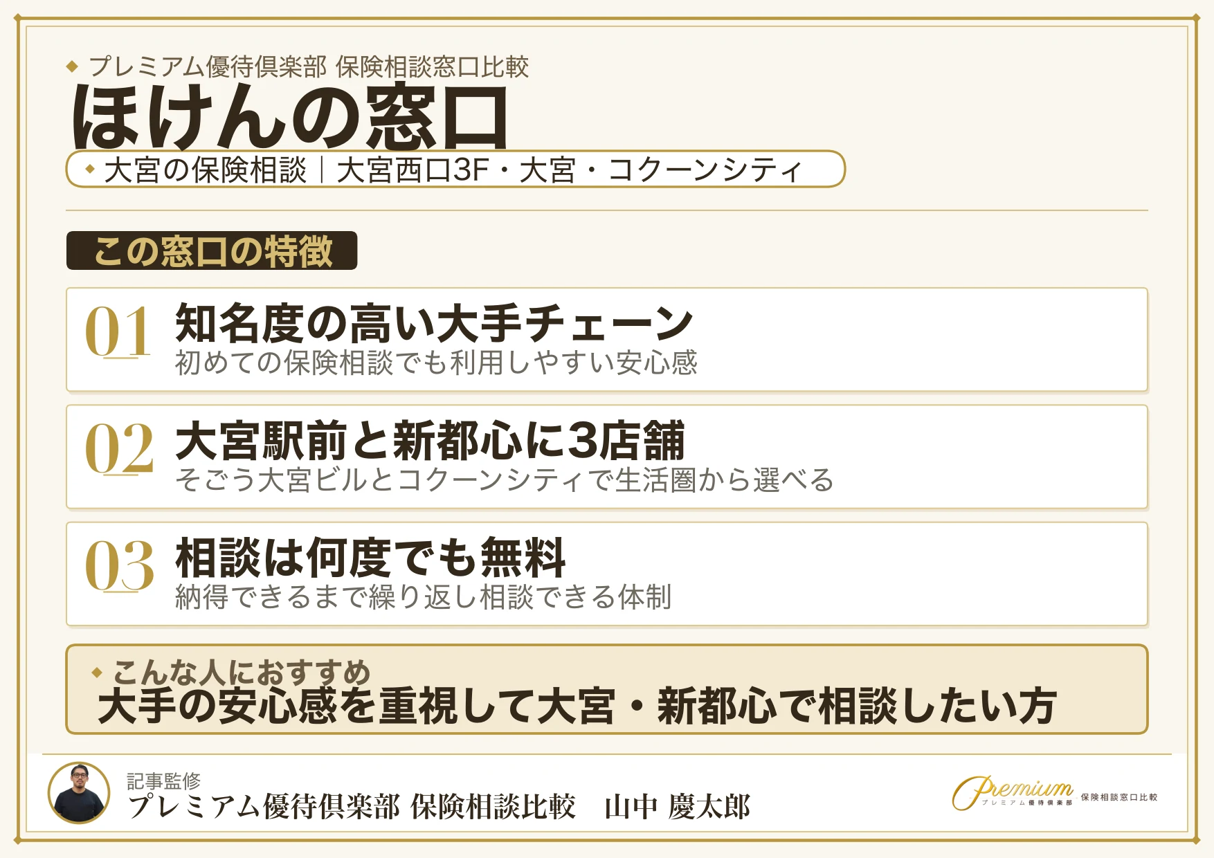 ほけんの窓口|大宮の保険相談での特徴まとめ