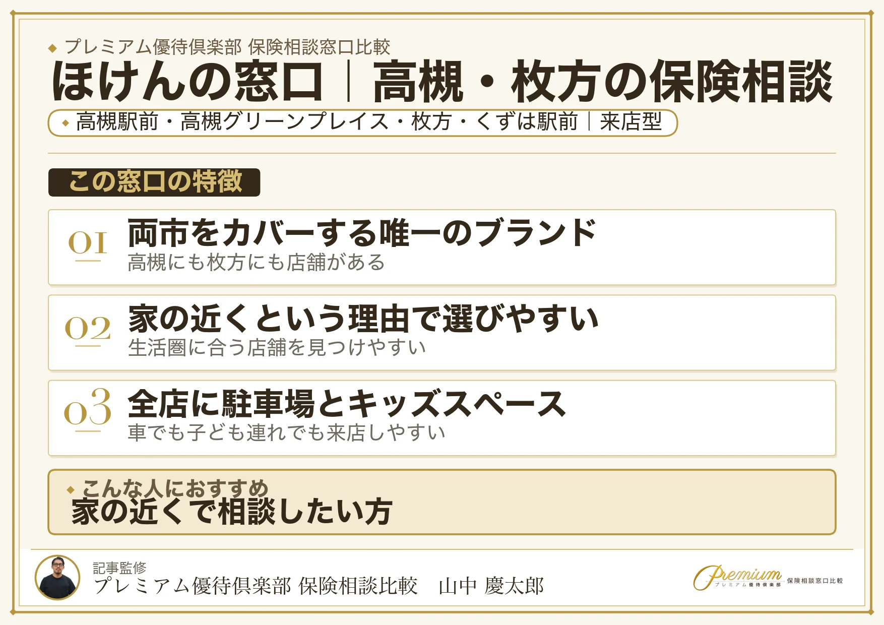 ほけんの窓口｜高槻・枚方の保険相談での特徴まとめ