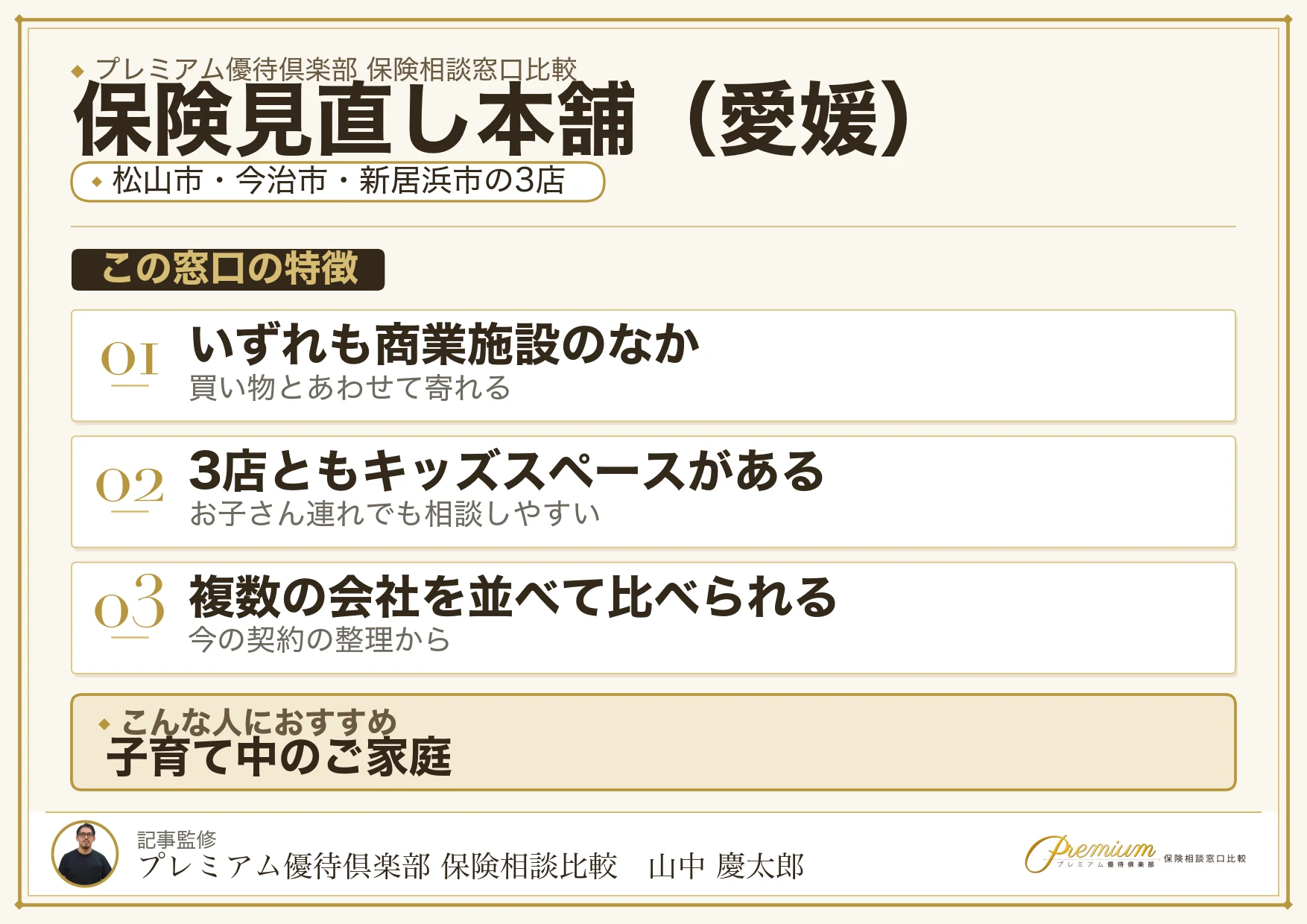 愛媛の保険相談窓口 保険見直し本舗の特徴